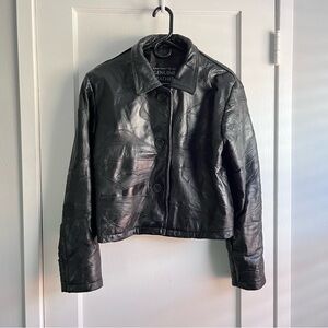 Navarre Cropped Patchwork Leather Jacket M-L